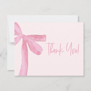 Blush Roze lint boog Custom business logo Bedankkaart