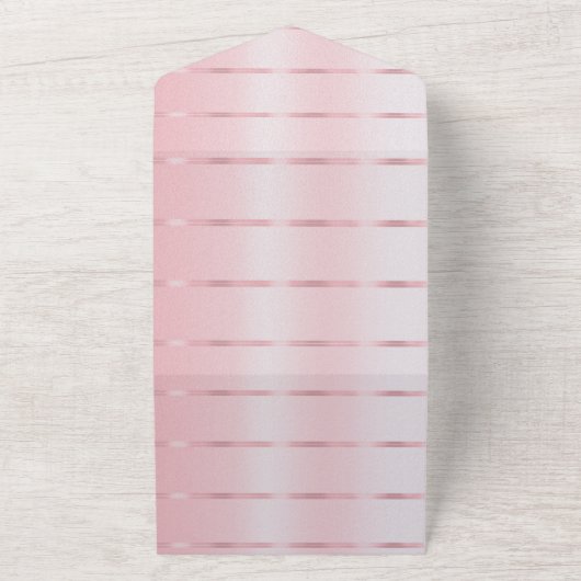 Blush roze lint bruiloft all in one uitnodiging (Buitenkant)