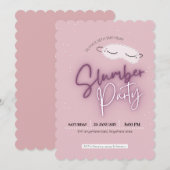 Blush roze, logeerpartij, sluimerende verjaardag kaart (Voorkant / Achterkant)