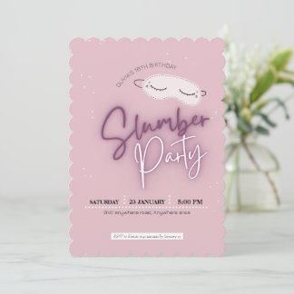 Blush roze, logeerpartij, sluimerende verjaardag kaart
