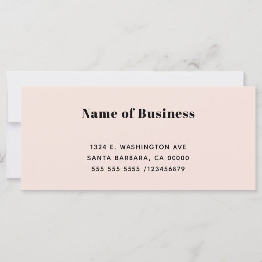 Blush Roze Logo Business Cadeaubon (Achterkant)