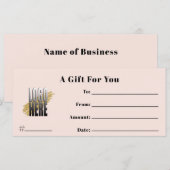 Blush Roze Logo Business Cadeaubon (Voorkant / Achterkant)