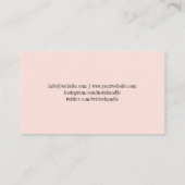 Blush roze Logo en persoonlijke foto's reinigen Visitekaartje (Achterkant)