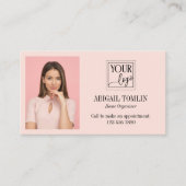 Blush roze Logo en persoonlijke foto's reinigen Visitekaartje (Voorkant)