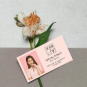 Blush roze Logo en persoonlijke foto's reinigen Visitekaartje
