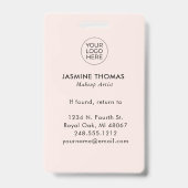 Blush Roze Logo Foto Make-up Badge (Achterkant)