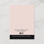 Blush Roze Logo Ketting Display Kaart Contactkaartje (Achterkant)
