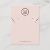 Blush Roze Logo Ketting Oorbellen Display Kaart Contactkaartje (Voorkant)