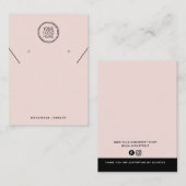 Blush Roze Logo Ketting Oorbellen Display Kaart Contactkaartje (Voorkant / Achterkant)