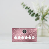 Blush Roze Logo Modern Business Beloning Punch Klantenkaartje (Staand voorkant)