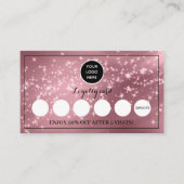 Blush Roze Logo Modern Business Beloning Punch Klantenkaartje (Voorkant)