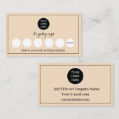 Blush Roze Logo Modern Business Beloning Punch Klantenkaartje (Voorkant / Achterkant)