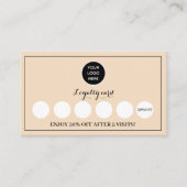 Blush Roze Logo Modern Business Beloning Punch Klantenkaartje (Voorkant)