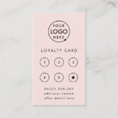 Blush Roze Logo | Moderne business reward Punch Klantenkaartje (Voorkant)