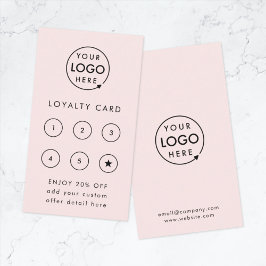 Blush Roze Logo | Moderne business reward Punch Klantenkaartje