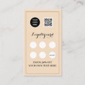 Blush Roze Logo QR Code Zakelijke Beloning Punch Klantenkaartje (Voorkant)