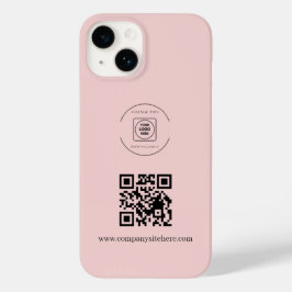 Blush Roze Logo QR Code Zakelijke iPhone Hoes