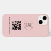 Blush Roze Logo QR Code Zakelijke iPhone Hoes (Achterkant (horizontaal))