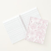 Blush roze losse Waterverf bloemen gepersonaliseer Notitieboek (Binnen)