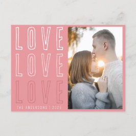 Blush roze Love Valentijns Family Foto van Blush L Feestdagenkaart