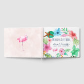 Blush roze luau bloemen tropische krans bruiloft gastenboek (Volledig)