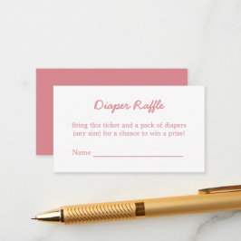Blush Roze Luier Raffle Minimalistische Behuizing  Informatiekaartje