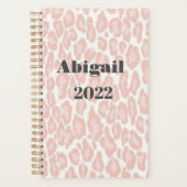 Blush roze luipaard afdrukken Moderne meisjesbenoe Planner (Voorkant)