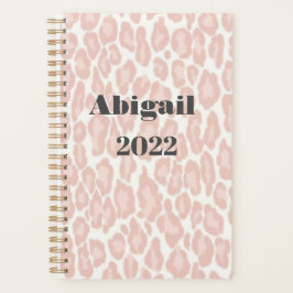 Blush roze luipaard afdrukken Moderne meisjesbenoe Planner