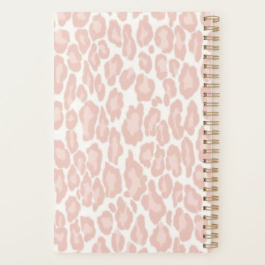 Blush roze luipaard afdrukken Moderne meisjesbenoe Planner (Achterkant)