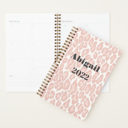 Blush roze luipaard afdrukken Moderne meisjesbenoe Planner (Display)