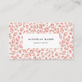 Blush roze luipaard patroon visitekaartje (Voorkant)