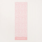 Blush roze luipaardprint gepersonaliseerd yogamat (Achterkant)