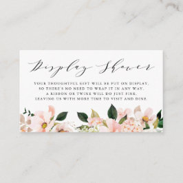 Blush Roze Magnolia en Hydrangea Display Douche Informatiekaartje