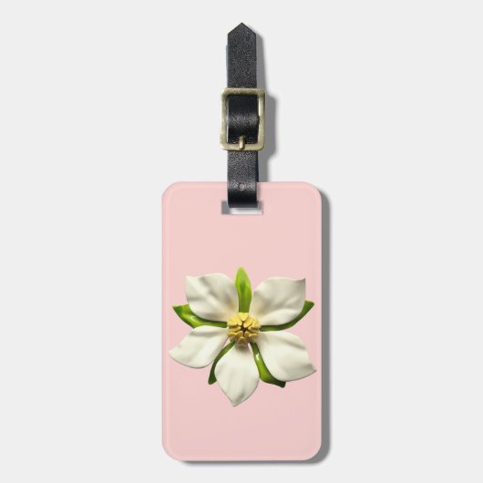 Blush Roze Magnolia Lente Blossom MOD Bloem 60s Bagagelabel (Voorkant verticaal)