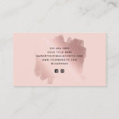 Blush roze make-up artist eyeliner belettering visitekaartje (Achterkant)