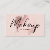 Blush roze make-up artist eyeliner belettering visitekaartje (Voorkant)