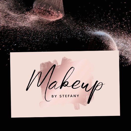 Blush roze make-up artist eyeliner belettering visitekaartje