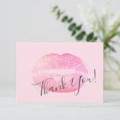 Blush Roze Make-up Schoonheid Lipglans Bedankkaart (Staand voorkant)