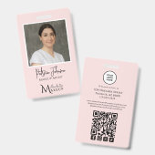 Blush Roze Make-up Script Logo Foto Badge (Voor- en achterkant)