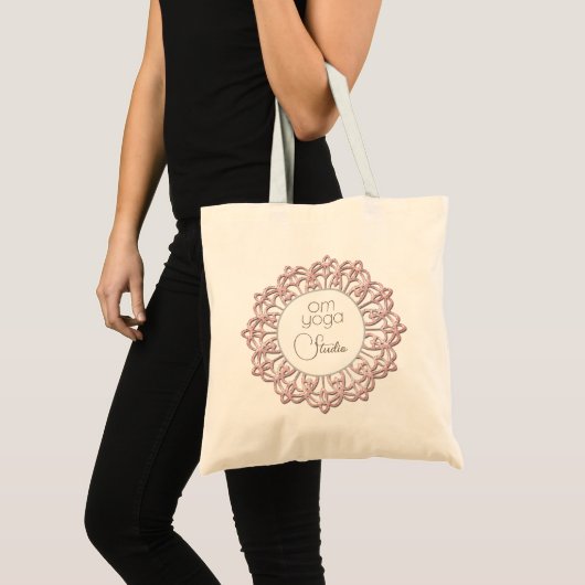 Blush Roze Mandala OM zaken Logo Tote Bag (Voorkant (product))