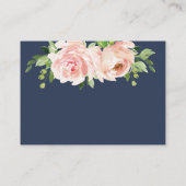 Blush Roze Marine Bloemen Bruiloft Wishing Well Informatiekaartje (Achterkant)