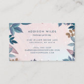 Blush Roze marine botanische bladeren geometrisch Visitekaartje (Achterkant)