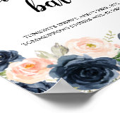 Blush Roze marine Floral Geometric Cash Bar Sign Poster (Hoek)