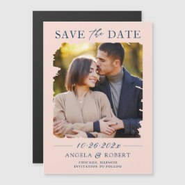 Blush Roze marine foto Save the Date Magnetic Kaar
