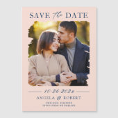 Blush Roze marine foto Save the Date Magnetic Kaar (Voorkant)