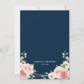 Blush roze marineblauw Geometrische botanische bru Kaart (Achterkant)