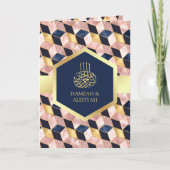 Blush roze marineblauw Geometrische moslimhuwelijk (Voorkant)