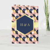 Blush roze marineblauw Geometrische moslimhuwelijk (Achterkant)