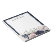 Blush roze marineblauw Roos van het bureau van Notitieblok (Schuin)
