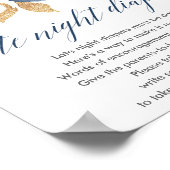 Blush roze marineschijf Late night diapers sign Poster (Hoek)